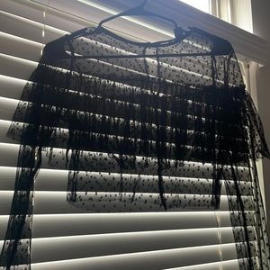 seethru black polka dot long sleeve